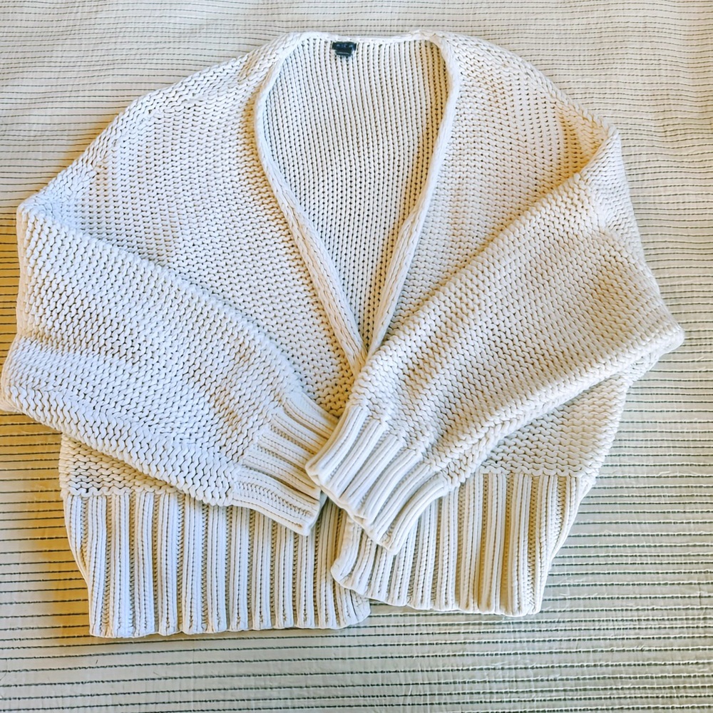 Aritzia Cream Open Knit Oversized Cardigan